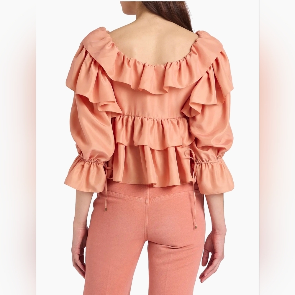 Chloe' Ruffled Pink Blouse - Picture 7 of 9